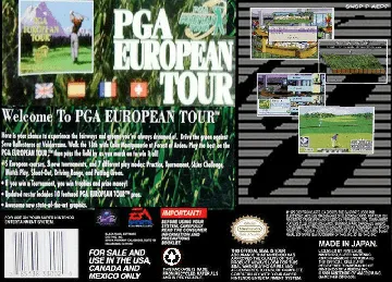 PGA European Tour (USA) box cover back